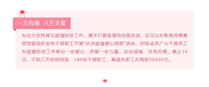山影集團干部職工捐款5萬余元 為打贏疫情防控戰(zhàn)獻愛心盡力量